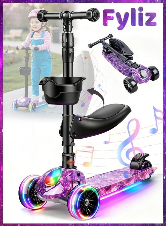 Fyliz Kick Scooter 3-in-1 Folding Flash Wheel 2-12 Year Old Male and Female Baby Can Ride Children's Sliding Wheel - Image 1